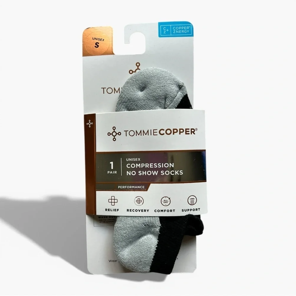 🌻NEW w.tags Tommie Copper white unisex compression no show socks Size Small